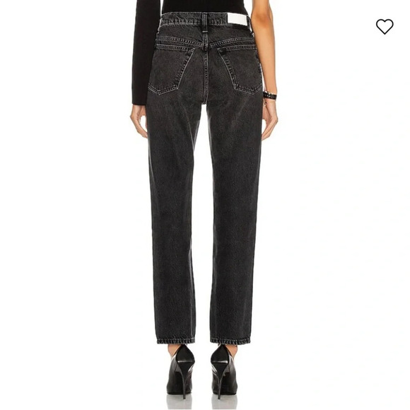 Re/Done Originals 70’s Straight Jeans In Black Wash Cotton High Rise Size 26 - Picture 3 of 8